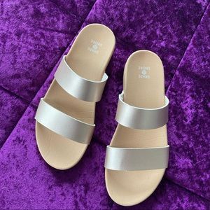 NWOT Shade & Shore rose gold slide sandals